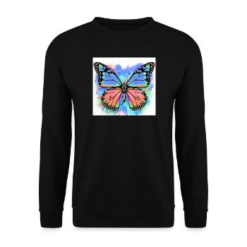 butterfly - Unisex Sweatshirt - black - Front - Alina (178cm) & Michal (187cm)
