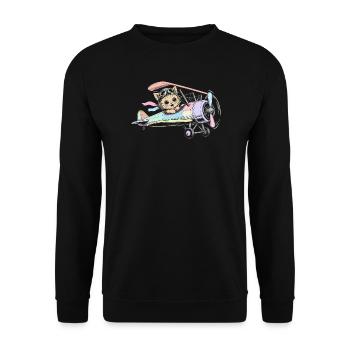 Flugzeug - Unisex Pullover - Schwarz - Vorne - Alina (178cm) & Michal (187cm)