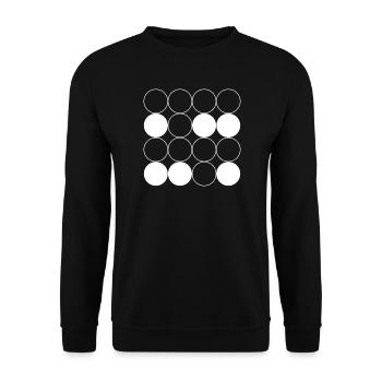 Motif de grille circulaire - Sweat-shirt Unisexe - noir - Devant - Alina (178cm) & Michal (187cm)