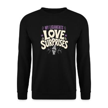 Eds-bewusstsein Ehlers-danlos Zebra-krieger - Unisex Pullover - Schwarz - Vorne - Alina (178cm) & Michal (187cm)
