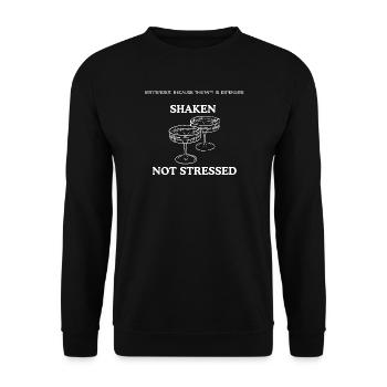 Shaken Nicht Gestresst - Unisex Pullover - Schwarz - Vorne - Alina (178cm) & Michal (187cm)