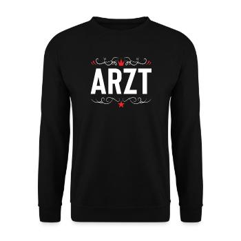 Arzt Beruf - Unisex Pullover - Schwarz - Vorne - Alina (178cm) & Michal (187cm)