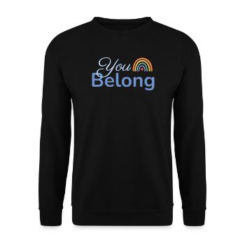 You Belong Rainbow Heart Design Blue - Unisex Sweatshirt - black - Front - Alina (178cm) & Michal (187cm)