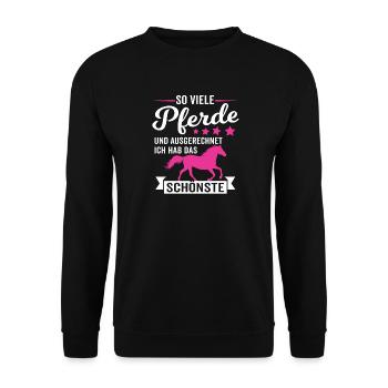 Gift Horses Horse Girl Horse Lover - Unisex Sweatshirt - black - Front - Alina (178cm) & Michal (187cm)