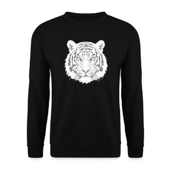 Geometric Tiger Head Grey - Unisex Sweatshirt - black - Front - Alina (178cm) & Michal (187cm)