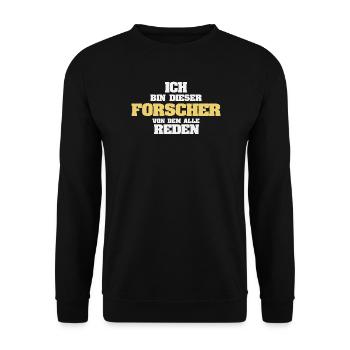 Arbeit Forscher - Unisex Pullover - Schwarz - Vorne - Alina (178cm) & Michal (187cm)