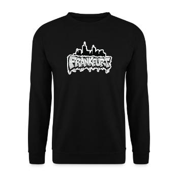 Frankfurt Skyline Graffiti - Unisex Pullover - Schwarz - Vorne - Alina (178cm) & Michal (187cm)