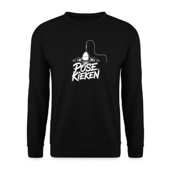 Angler Pose Design - Unisex Sweatshirt - black - Front - Alina (178cm) & Michal (187cm)
