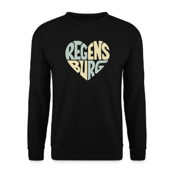 Regensburg Heart Design - Unisex Sweatshirt - black - Front - Alina (178cm) & Michal (187cm)