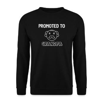 Promoted to Grandpa – Grandfather Design - Unisex Sweatshirt - black - Front - Alina (178cm) & Michal (187cm)