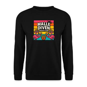Malle Diven Beach Club Flamingo Mallorca Party - Unisex Sweatshirt - black - Front - Alina (178cm) & Michal (187cm)