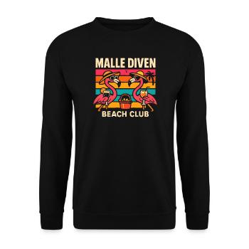 Malle Diven Beach Club Flamingo Mallorca Party - Unisex Sweatshirt - black - Front - Alina (178cm) & Michal (187cm)