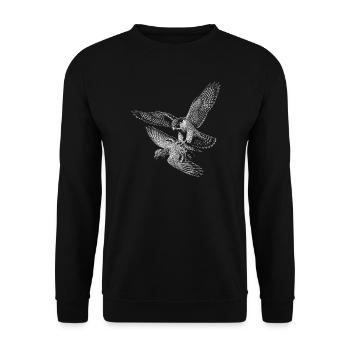 Wanderfalke - Unisex Pullover - Schwarz - Vorne - Alina (178cm) & Michal (187cm)