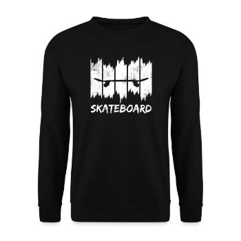 Skateboard Silhouette Grunge Print - Unisex Sweatshirt - black - Front - Alina (178cm) & Michal (187cm)