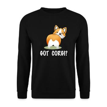 T’as des Corgi ? Corgi-Po espiègle - Sweat-shirt Unisexe - noir - Devant - Alina (178cm) & Michal (187cm)