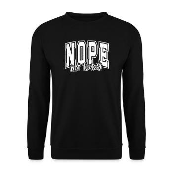NON Pas Aujourd’hui Typographie - Sweat-shirt Unisexe - noir - Devant - Alina (178cm) & Michal (187cm)