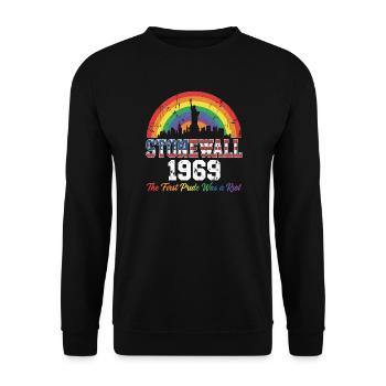 Pride Month LGBT – Stonewall 1969 - Unisex Pullover - Schwarz - Vorne - Alina (178cm) & Michal (187cm)