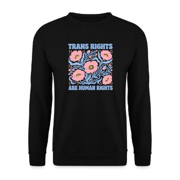 Pride Month LGBT -  Trans Rights Are Human Rights - Unisex Sweatshirt - black - Front - Alina (178cm) & Michal (187cm)
