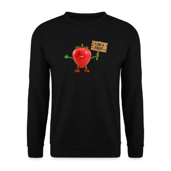 Strawberry with a sign - Unisex Sweatshirt - black - Front - Alina (178cm) & Michal (187cm)