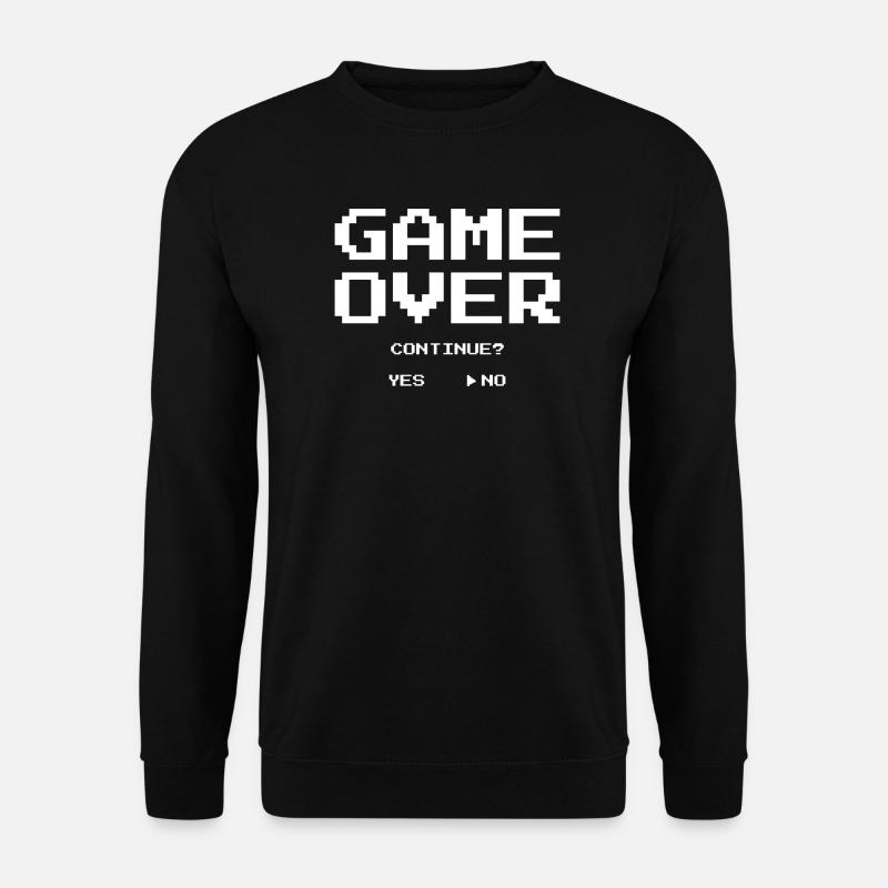 Game Over Continue? Yes No – Funny Gamer Tee - Sweat-shirt Unisexe - noir