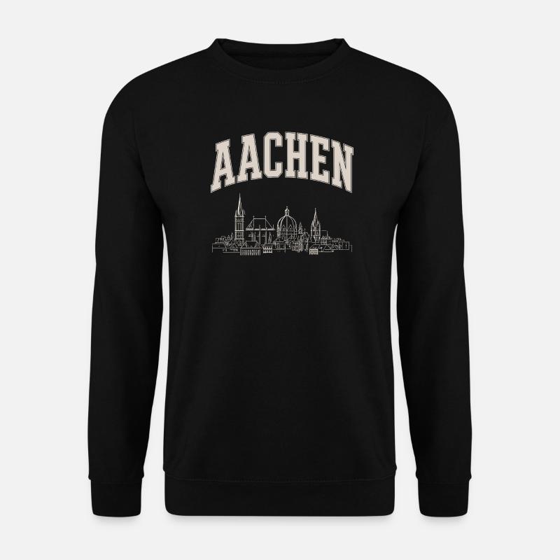 Aachen Skyline Panorama - Unisex Pullover - Schwarz