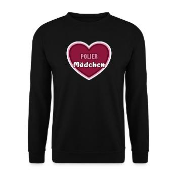 Polier Mädchen Poliermädchen Frauen Polierin - Unisex Pullover - Schwarz - Vorne - Alina (178cm) & Michal (187cm)
