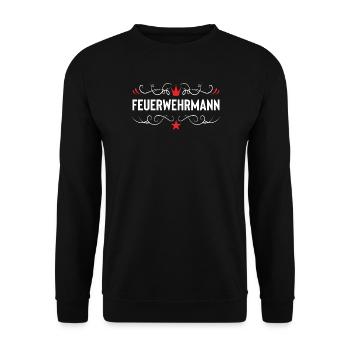 Feuerwehrmann Feuerwehr - Unisex Pullover - Schwarz - Vorne - Alina (178cm) & Michal (187cm)