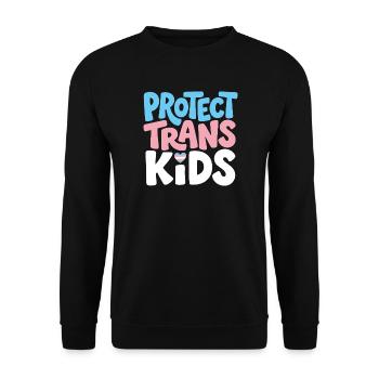 Pride Month LGBT -  Protect Trans Kids - Unisex Sweatshirt - black - Front - Alina (178cm) & Michal (187cm)