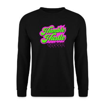 Bescheidener Hustle Unternehmer Geschäftsmann Businesswo - Unisex Pullover - Schwarz - Vorne - Alina (178cm) & Michal (187cm)