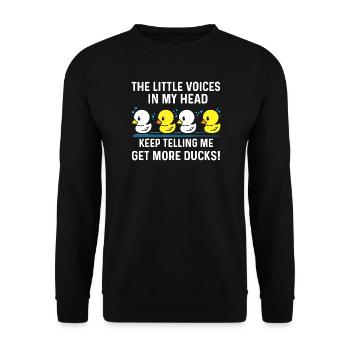 Chœur de canard : Voix dans ma tête - Sweat-shirt Unisexe - noir - Devant - Alina (178cm) & Michal (187cm)