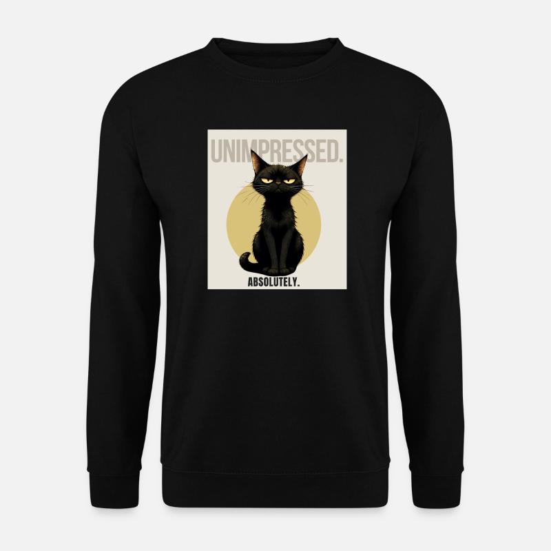 Unimpressed. – Sarcastic Black Cat Design - Unisex Sweatshirt - black