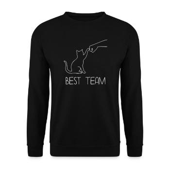 Patte de chat drôle - Sweat-shirt Unisexe - noir - Devant - Alina (178cm) & Michal (187cm)