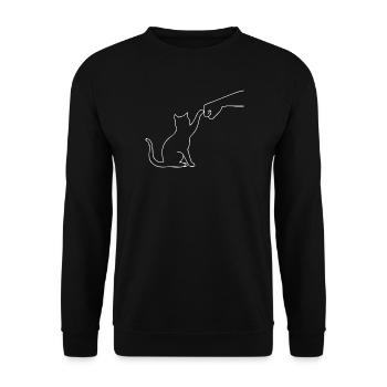 Patte de chat drôle - Sweat-shirt Unisexe - noir - Devant - Alina (178cm) & Michal (187cm)