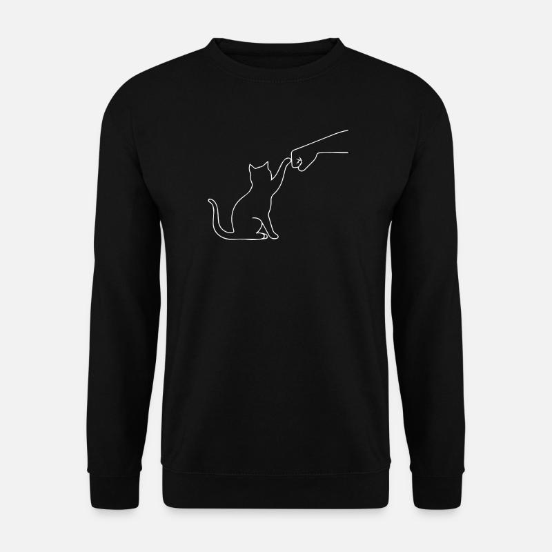 Katze Pfote lustig - Unisex Pullover - Schwarz