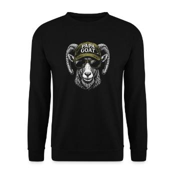 Papa Goat Cap Retro Hipster - Unisex Pullover - Schwarz - Vorne - Alina (178cm) & Michal (187cm)