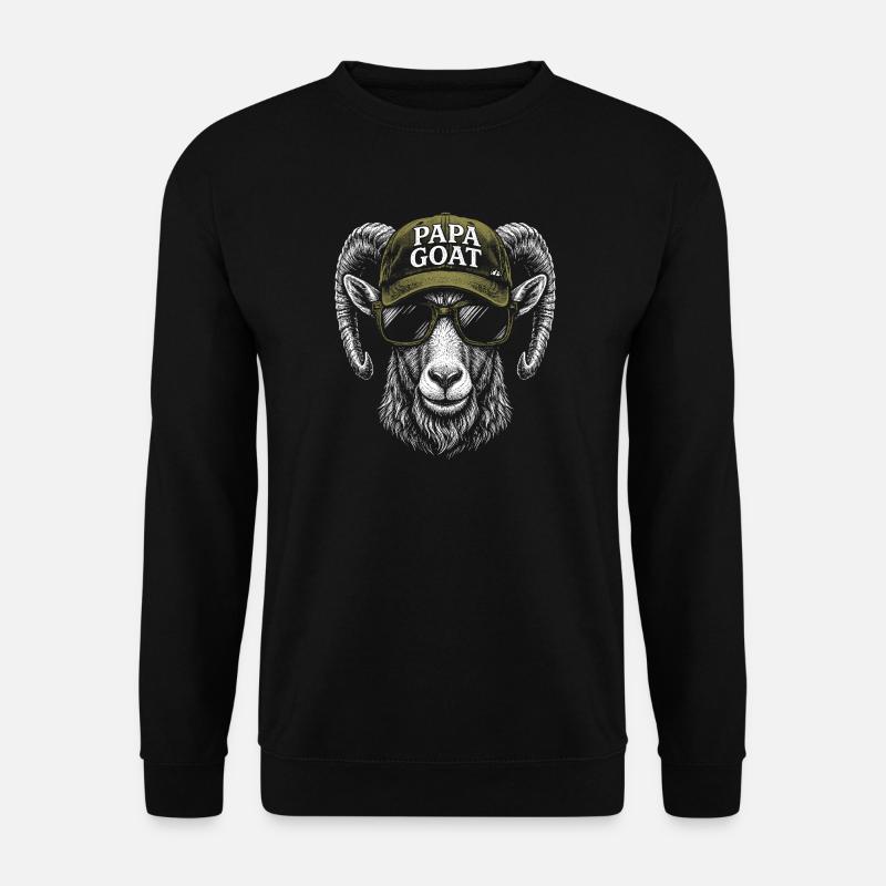 Papa Goat Cap Retro Hipster - Unisex Pullover - Schwarz