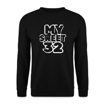 Age 32 - Unisex Sweatshirt - black - Front - Alina (178cm) & Michal (187cm)