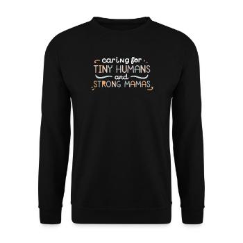 Little heroes, strong moms - Unisex Sweatshirt - black - Front - Alina (178cm) & Michal (187cm)