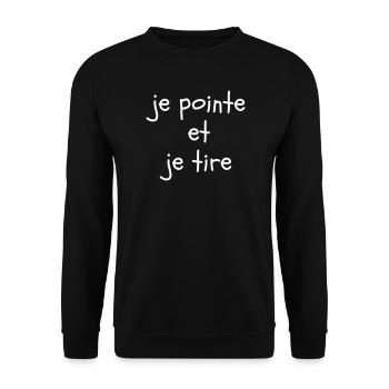 Je pointe et je tire - Sweat-shirt Unisexe - noir - Devant - Alina (178cm) & Michal (187cm)