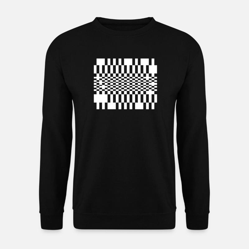 Optisches Wellengitter - Unisex Pullover - Schwarz