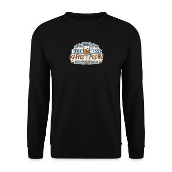 Blutgruppe Kafee Positiv  - Unisex Pullover - Schwarz - Vorne - Alina (178cm) & Michal (187cm)