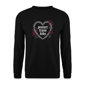 LGBT Pride Month - Protect Trans Kids - Unisex Sweatshirt - black - Front - Alina (178cm) & Michal (187cm)