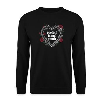 LGBT Pride Month - Protect Trans Youth - Unisex Sweatshirt - black - Front - Alina (178cm) & Michal (187cm)