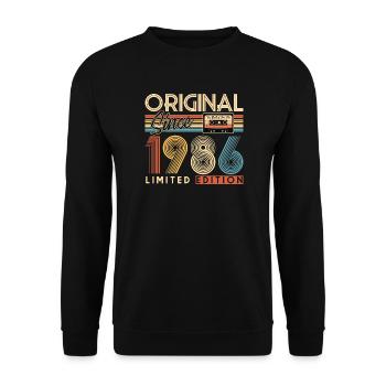 40. Geburtstag, 40 Jahre - Unisex Pullover - Schwarz - Vorne - Alina (178cm) & Michal (187cm)