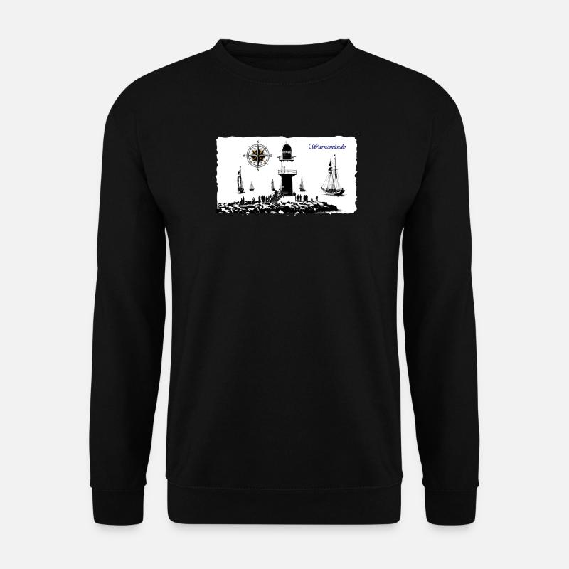 Warnemünde Leuchtturm Kompass Edition - Unisex Pullover - Schwarz