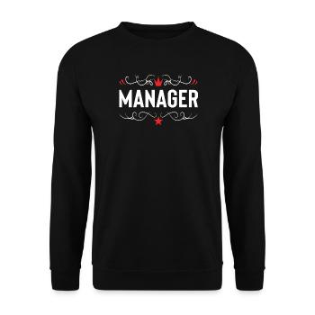 Manager Profession - Unisex Sweatshirt - black - Front - Alina (178cm) & Michal (187cm)