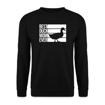 Best Duck Mom Ever - Unisex Sweatshirt - black - Front - Alina (178cm) & Michal (187cm)