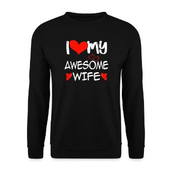 J’aime ma femme géniale - Sweat-shirt Unisexe - noir - Devant - Alina (178cm) & Michal (187cm)