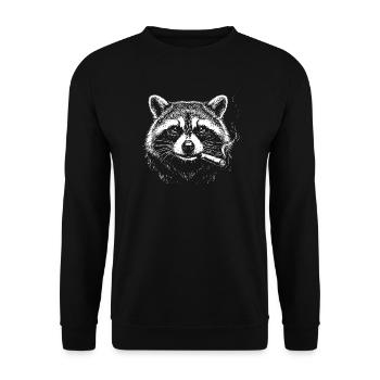 Raccoon Noir with Cigarette - Unisex Sweatshirt - black - Front - Alina (178cm) & Michal (187cm)