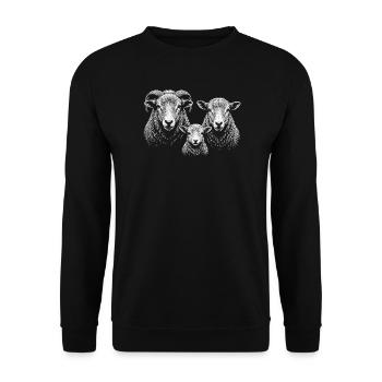 sheep - Unisex Sweatshirt - black - Front - Alina (178cm) & Michal (187cm)